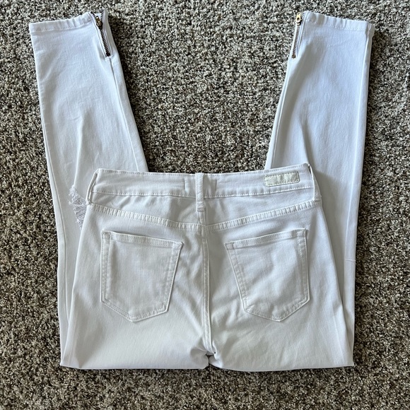 JUST USA white denim skinny pant with zip hem size 27 - Picture 2 of 8